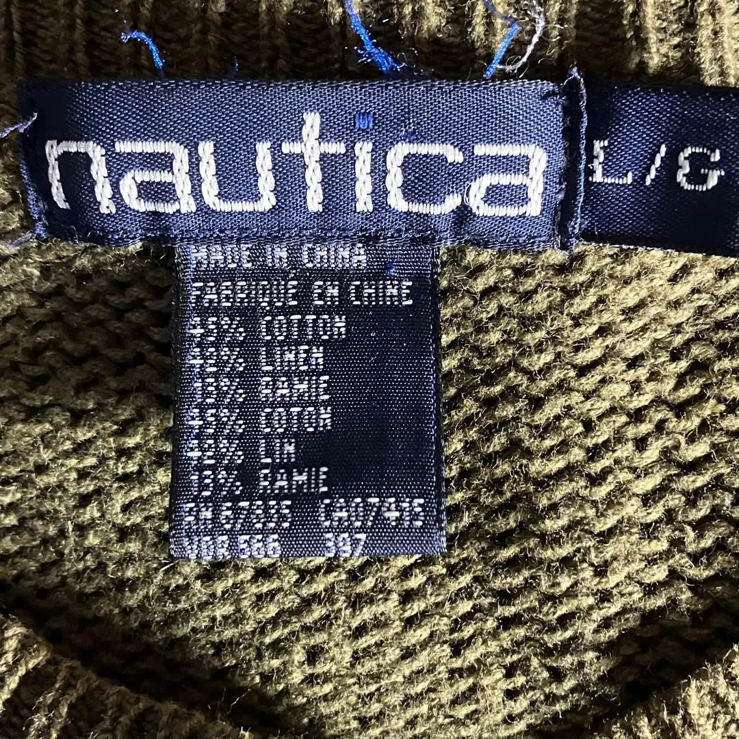 Nautica Argyle Knit Sweater Multicolor Different Materials Switching L to XL