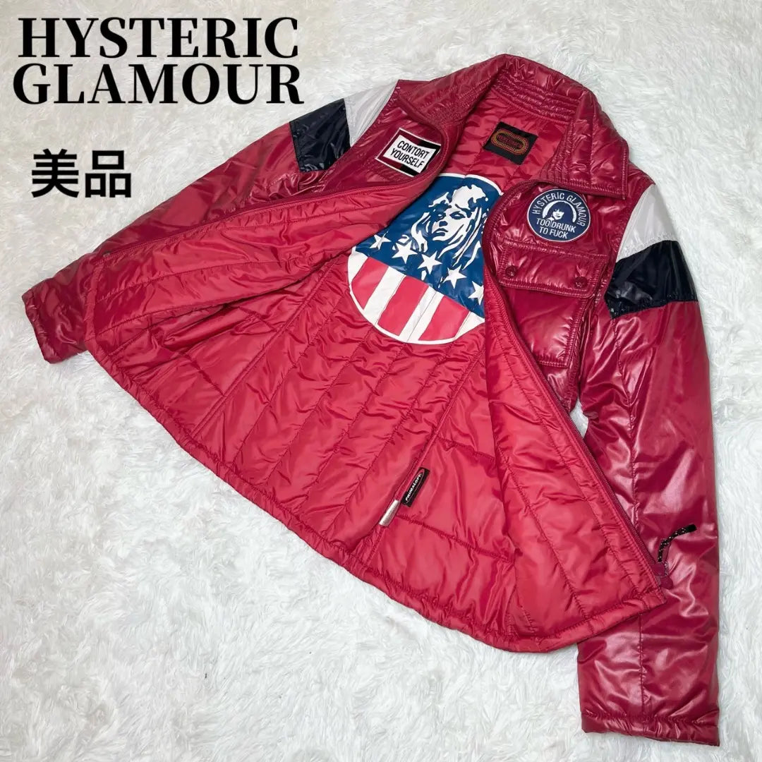 Hermoso artículo ✨ Chaqueta de plumas Hysteric Glamour con parche His Girl en rojo