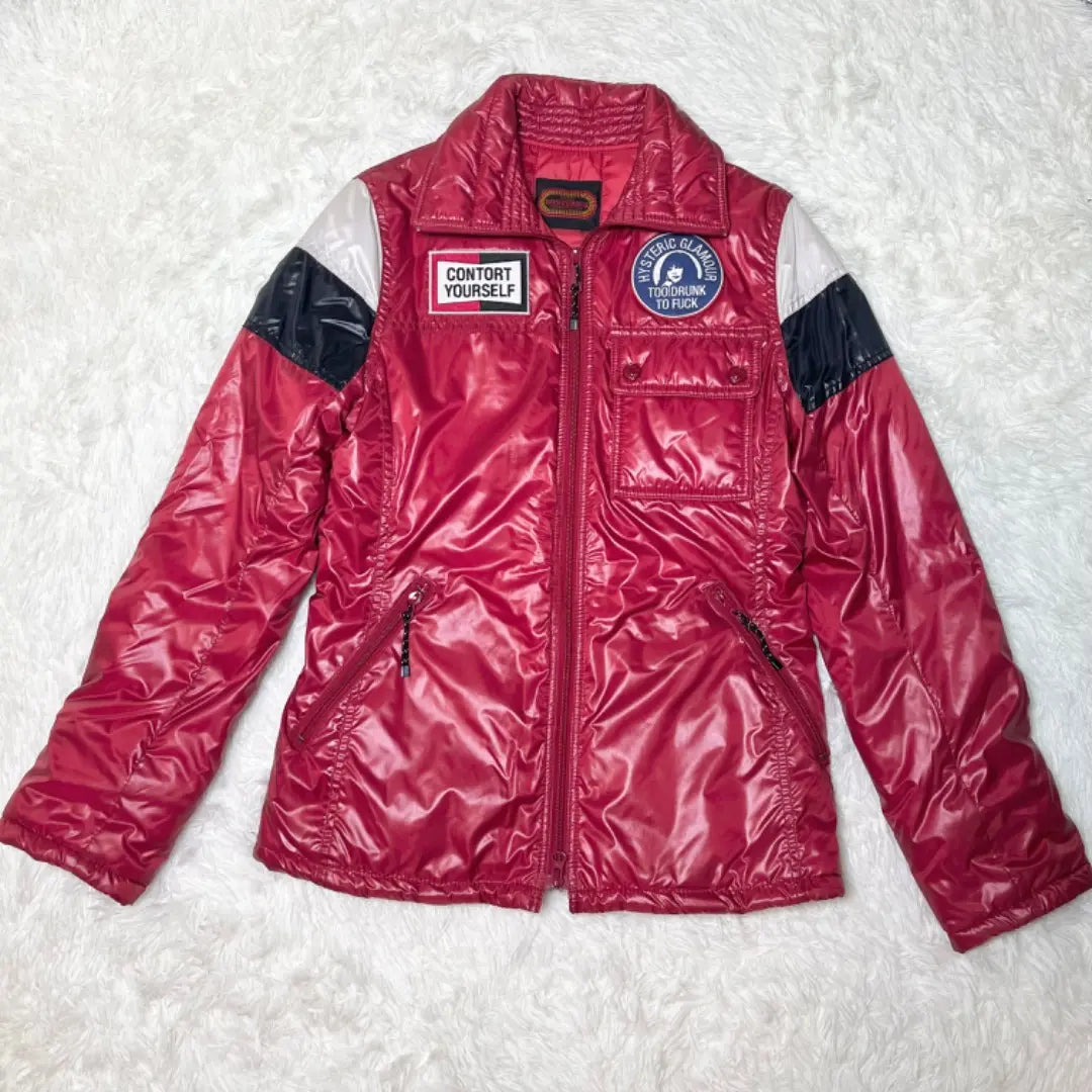 Beautiful item✨ Hysteric Glamor Down Jacket His Girl Patch Red Red