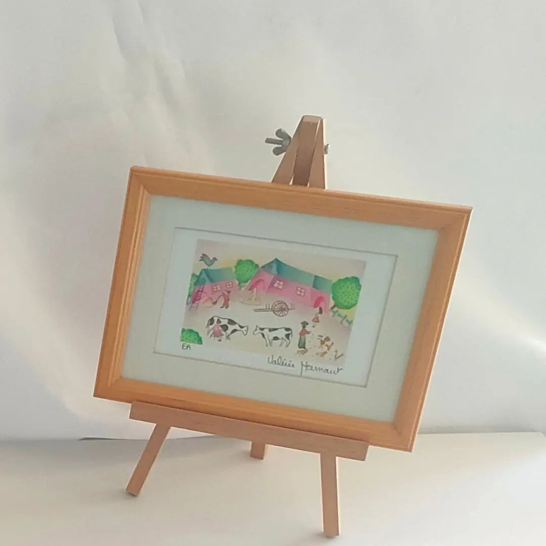 Photo frame, wooden, with easel, natural, Nordic, art panel, photo frame