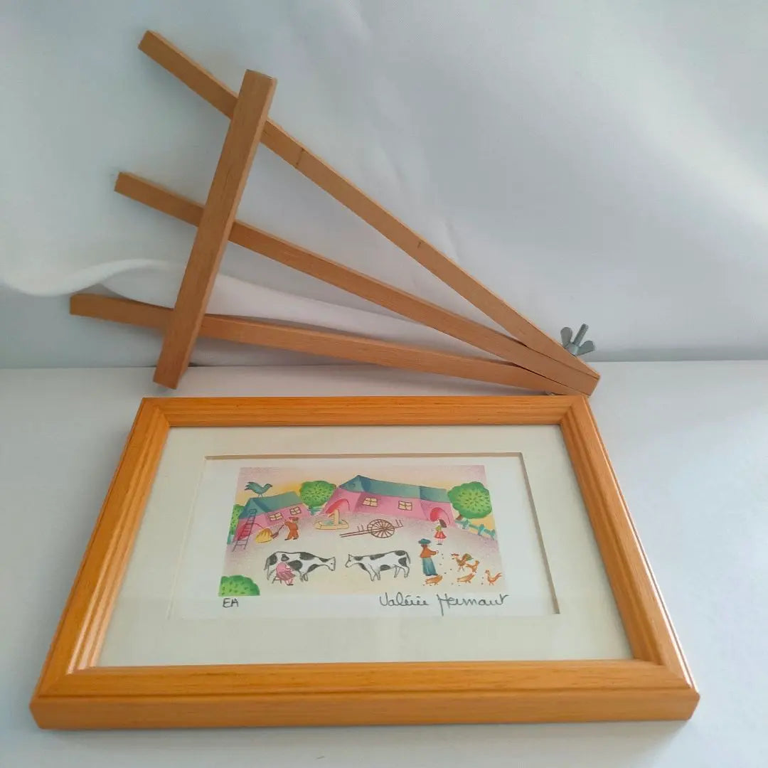 Photo frame, wooden, with easel, natural, Nordic, art panel, photo frame