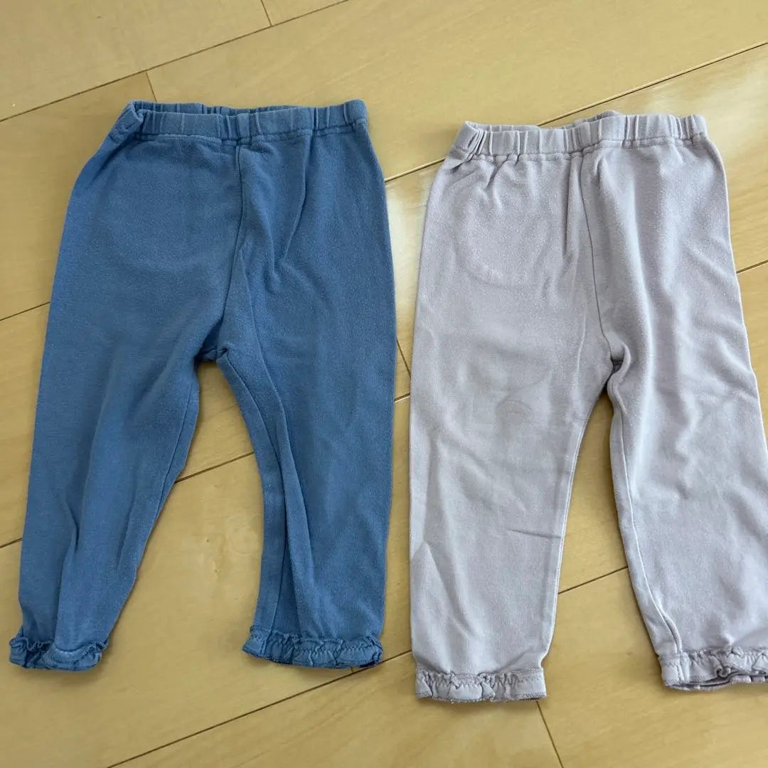 Uniqlo leggings, bulk sale, 2 pieces, ruffles, long pants, pink, blue