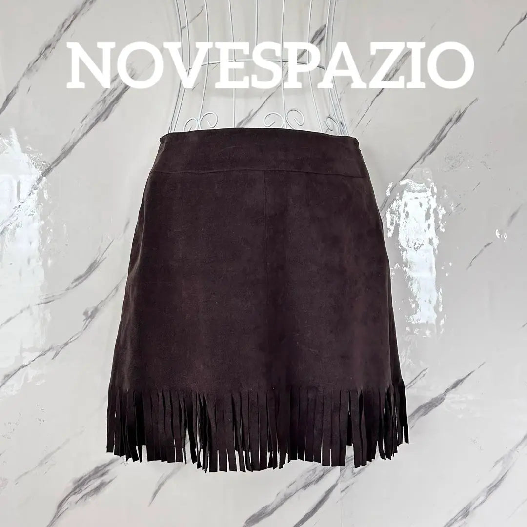 ★NOVESPAZIO Suede Fringe Mini Skirt