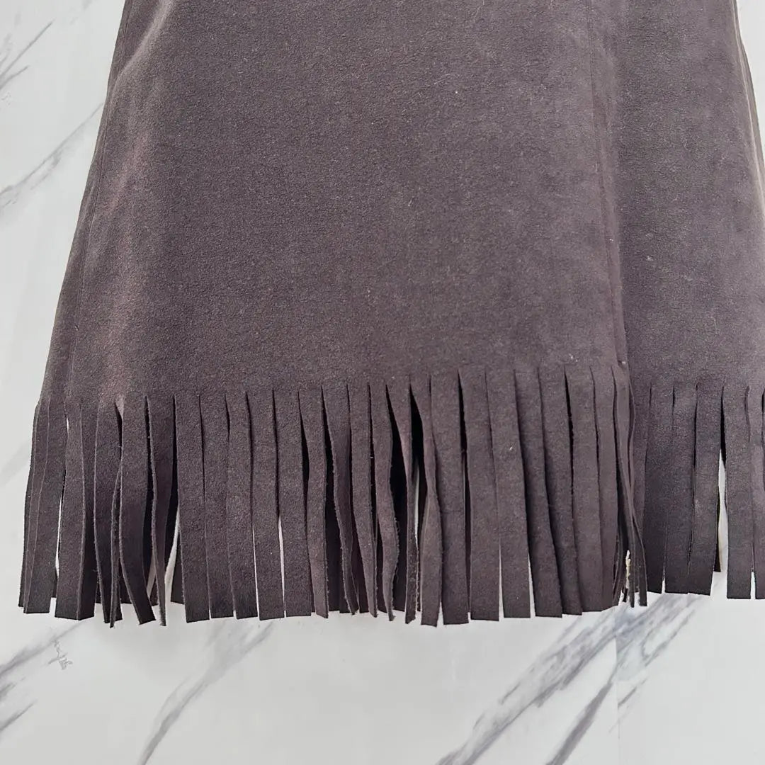 ★NOVESPAZIO Suede Fringe Mini Skirt