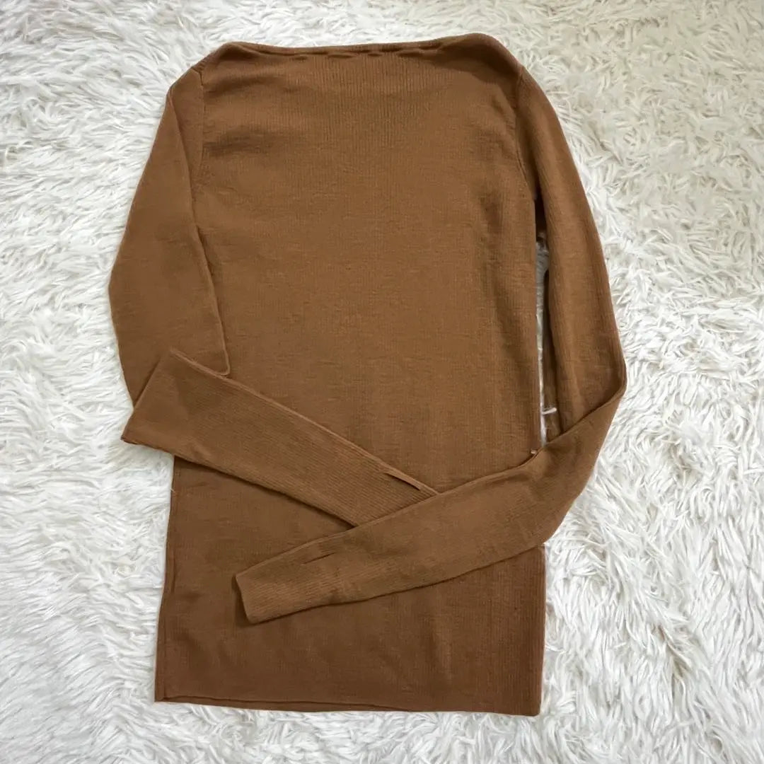 ★Good condition★Abarthmont Boat Neck RIB KNIT Knit Cut and Sew BR