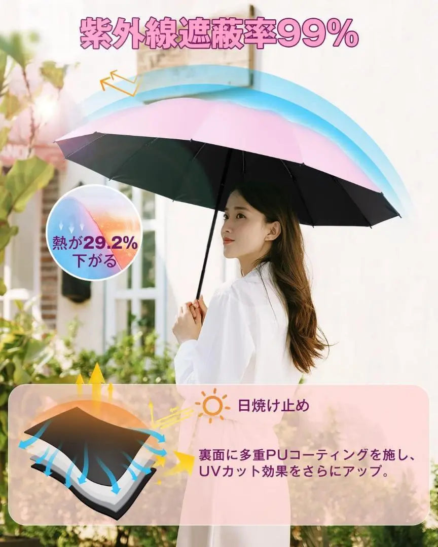 Big size Automatic opening and closing folding umbrella 12 bone reverse folding