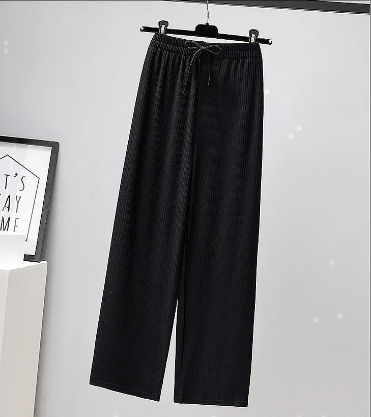 Large sizes for women, spring and summer, pants, elastic waist, pale color