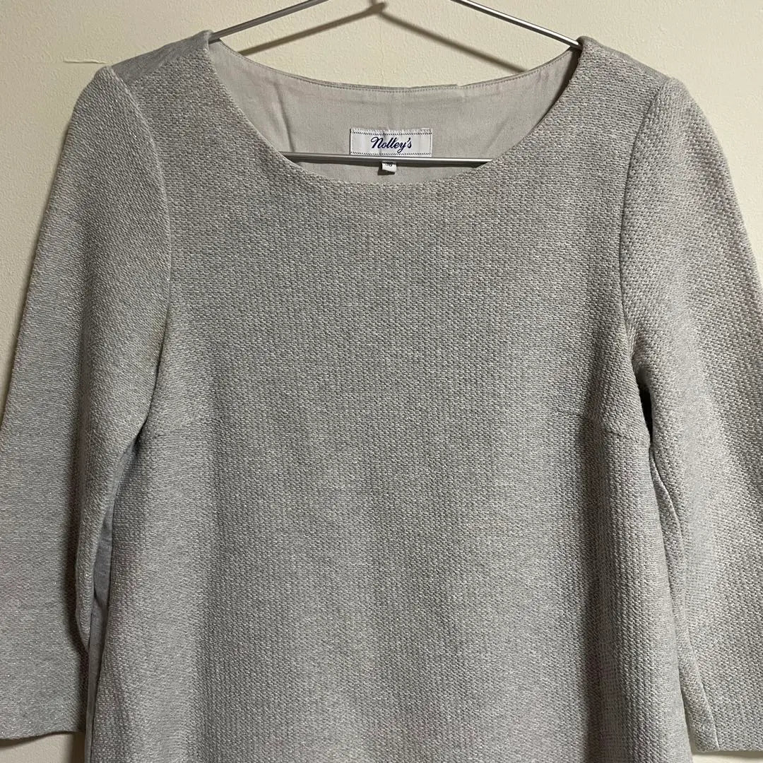 [No Lee's] Tops Long Sleeve (36) Grayback Design U Neck | 【ノーリーズ】トップス 長袖 (36) グレー バックデザイン Uネック