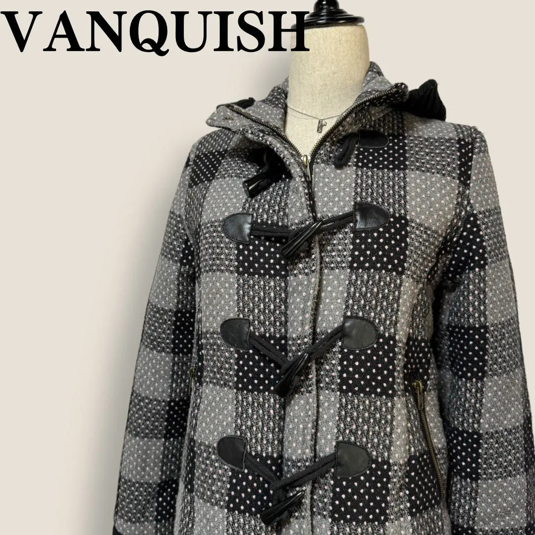 Vanquish Trenca con estampado de lunares a cuadros VANQUISH para mujer | ヴァンキッシュ VANQUISH レディース チェック ドット柄 ダッフルコート