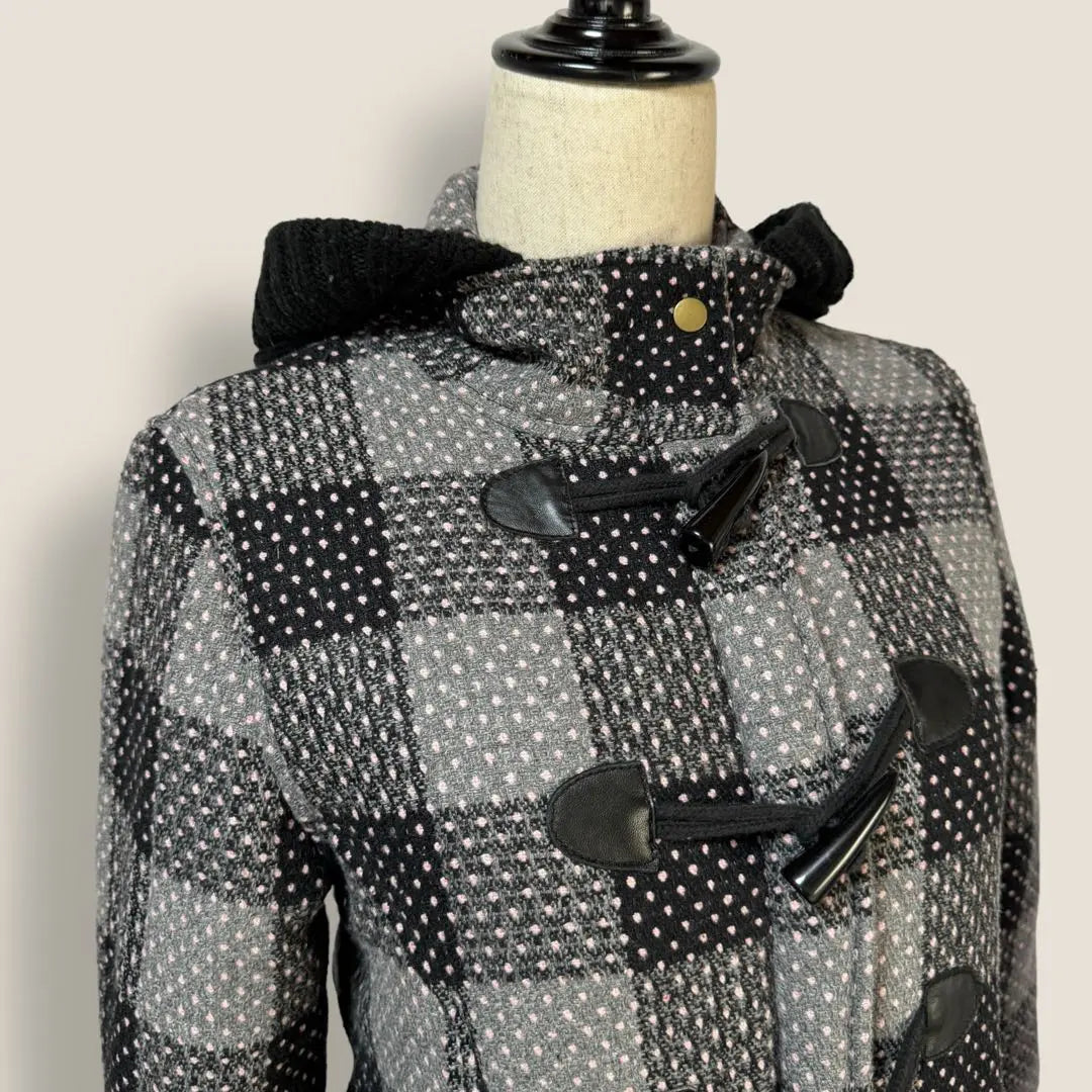 Vanquish VANQUISH Ladies Check Dot Pattern Duffle Coat | ヴァンキッシュ VANQUISH レディース チェック ドット柄 ダッフルコート