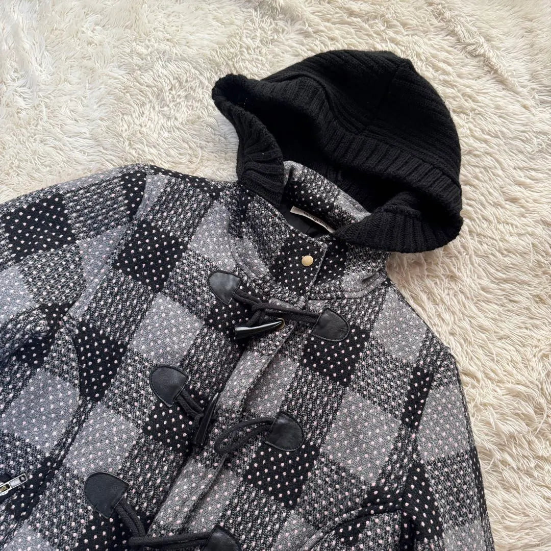 Vanquish VANQUISH Ladies Check Dot Pattern Duffle Coat | ヴァンキッシュ VANQUISH レディース チェック ドット柄 ダッフルコート