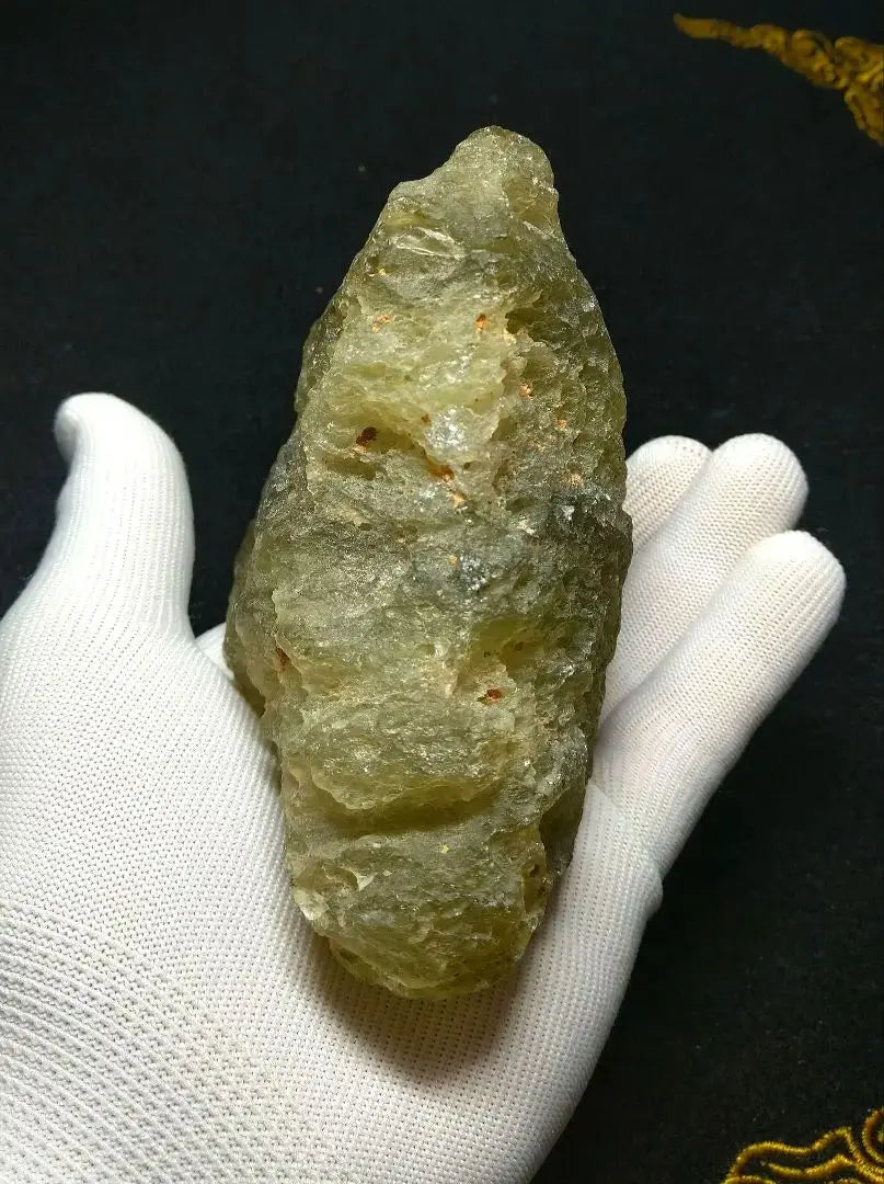 [Súper, súper raro] Gran grupo de piedra cruda de vidrio libio de 720 g