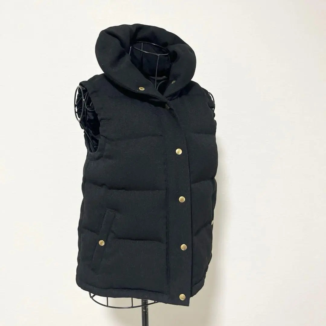 Framework Down Vest S Black Gold Button Casual Clean Autumn/Winter Cold Protection | フレームワーク ダウンベスト S 黒 金ボタン カジュアル 清楚 秋冬 防寒