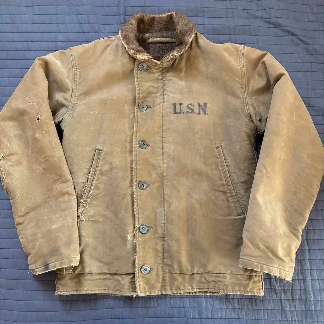 Chaqueta de cubierta N1 de la Marina de los Estados Unidos de los años 40, plantilla vintage de la Marina de los Estados Unidos