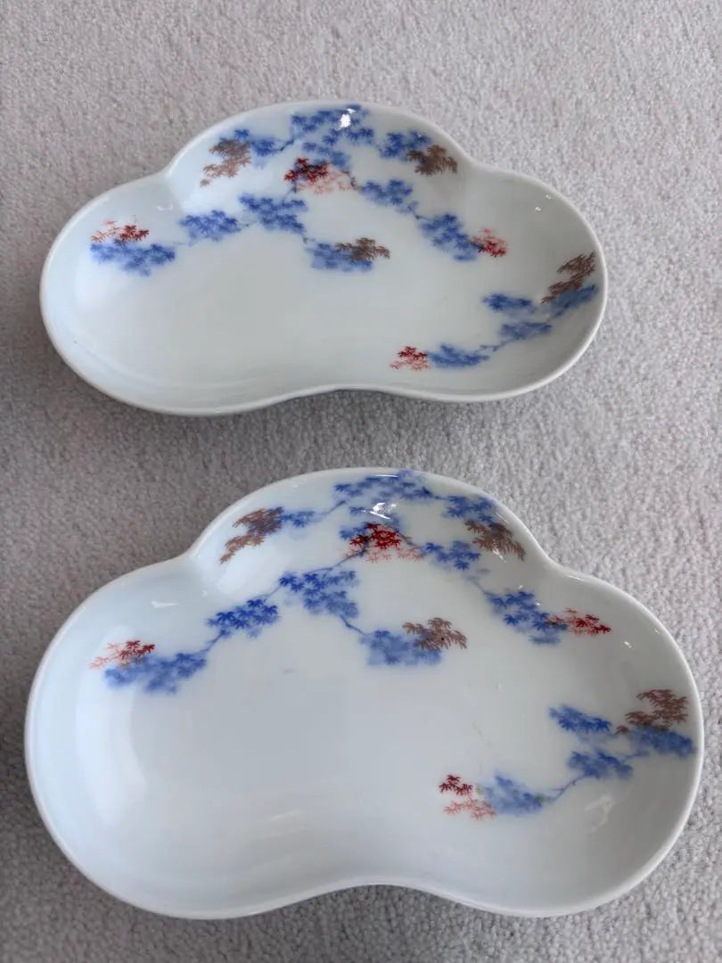 Super high-quality antique hand-painted cloud-shaped floral ceramic plate set of 6