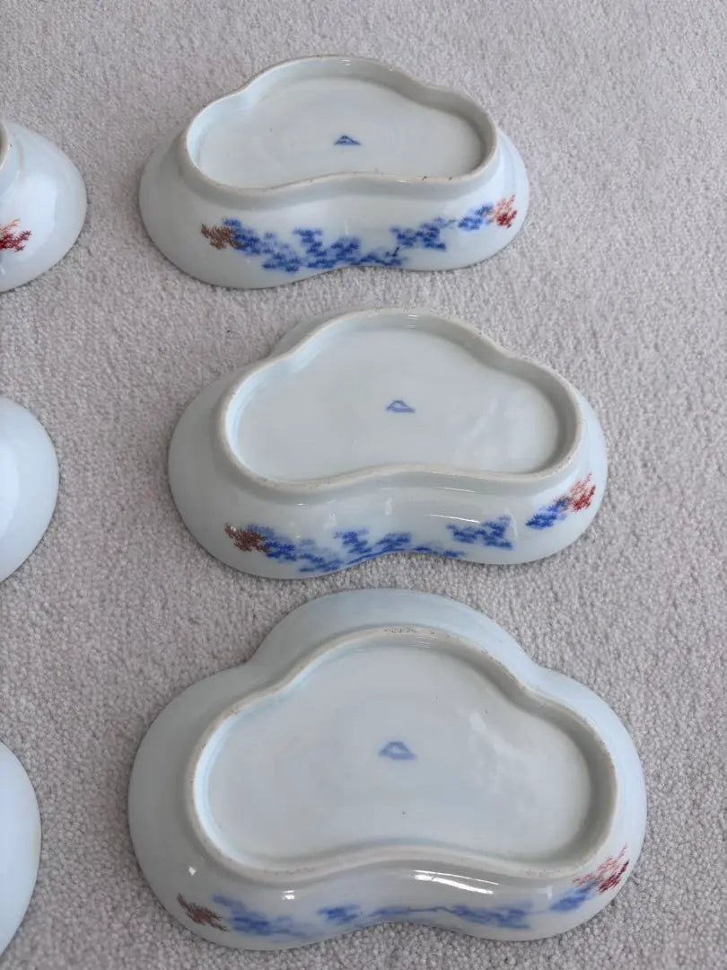 Super high-quality antique hand-painted cloud-shaped floral ceramic plate set of 6