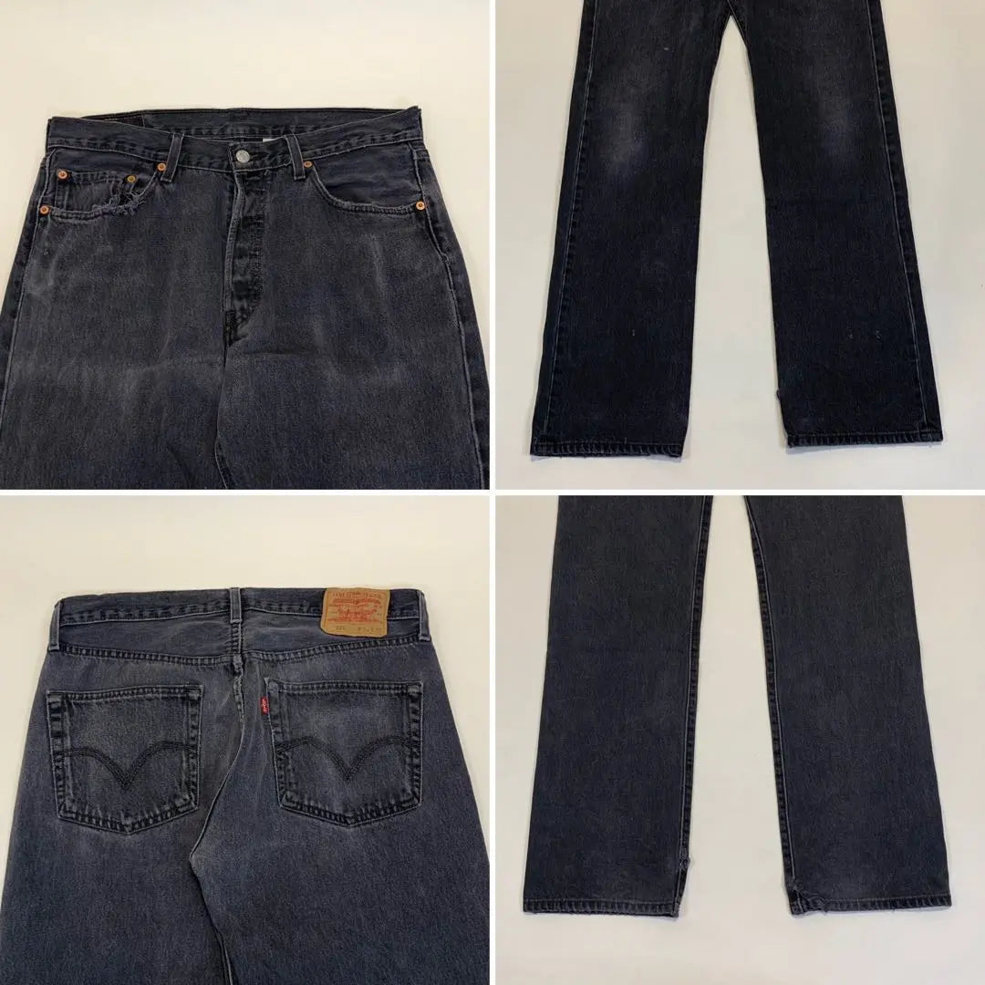 Levi's 501 Black Denim Button Fly W34 7273