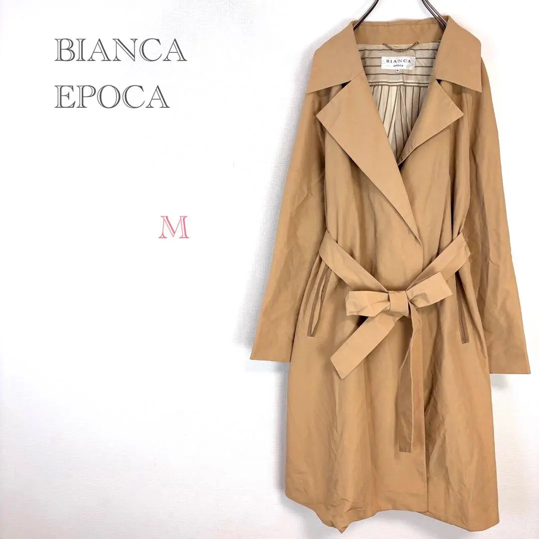 ◇Biancaepoca [M] Spring coat with striped pattern lining waist belt