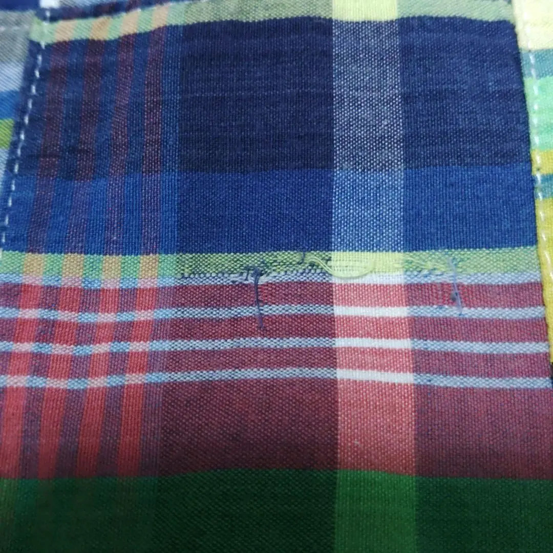 Madras Check Patchwork Shirt Long-established CLEVE Multicolor Indian Cotton