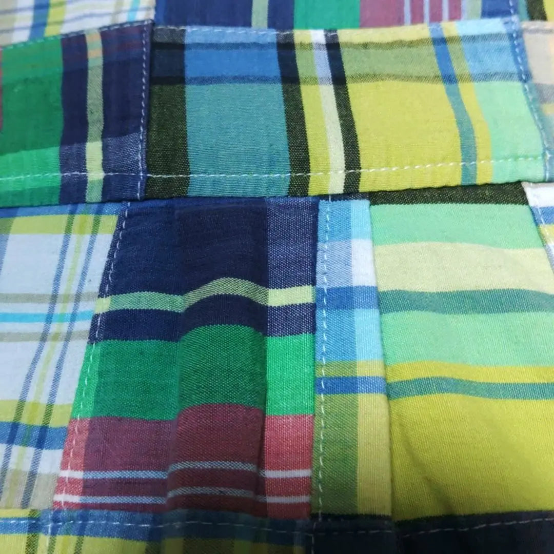 Madras Check Patchwork Shirt Long-established CLEVE Multicolor Indian Cotton