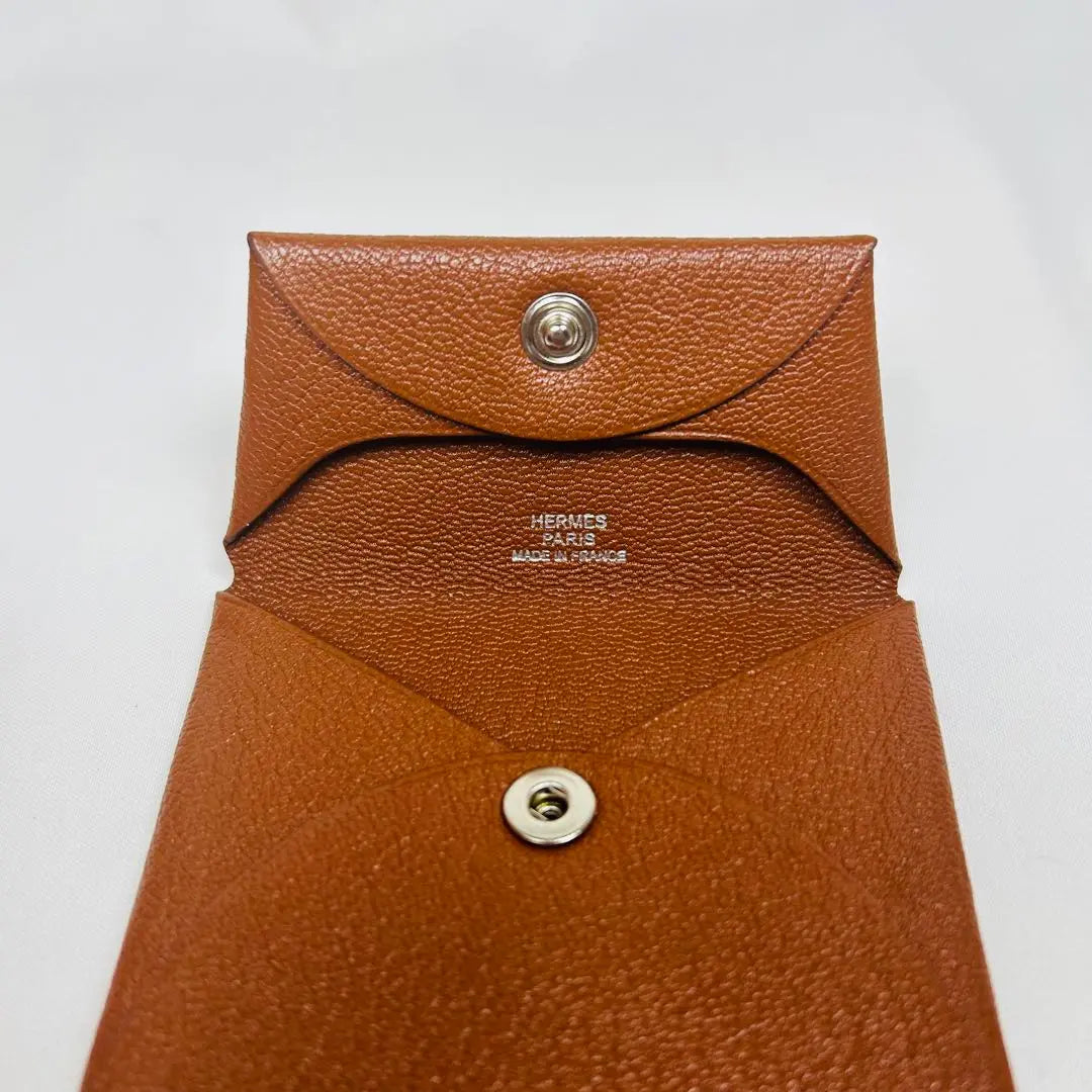 [Unused grade] HERMES Bastia Coin Case Coin Purse Brown