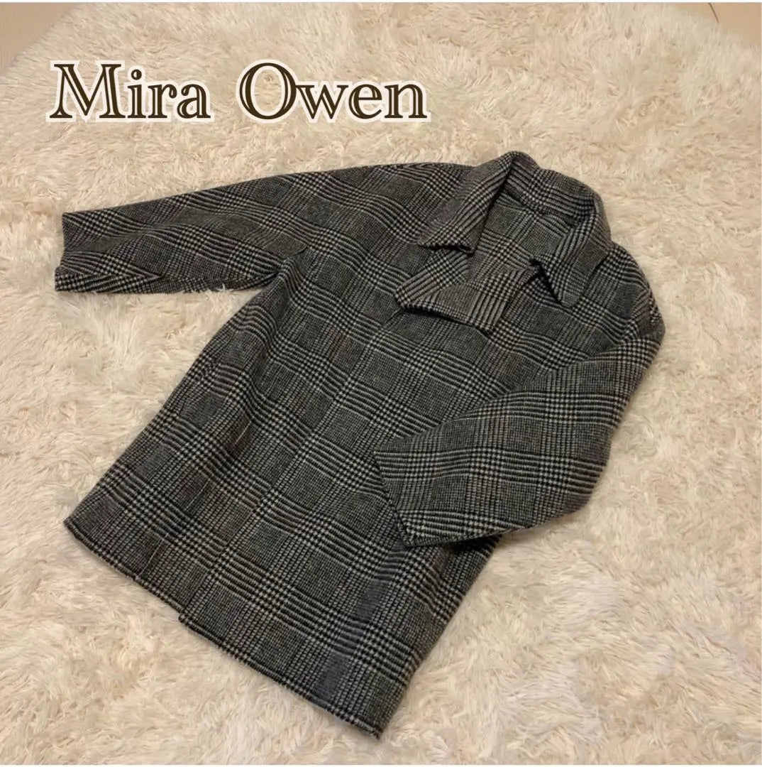 Mira Owen wool coat, 2-way collar, grey