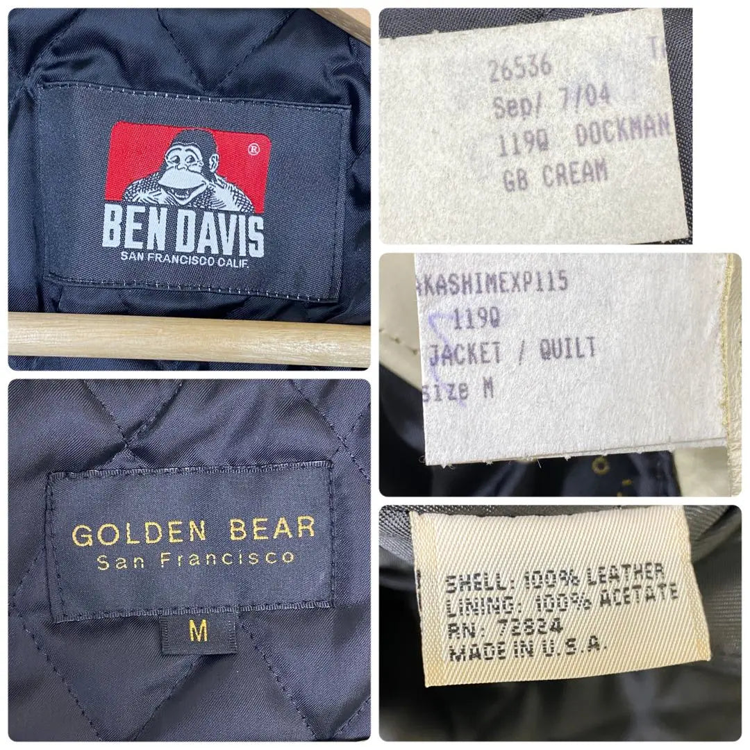 Chaqueta de cuero "Ben Davis GOLDEN BEAR" (M)