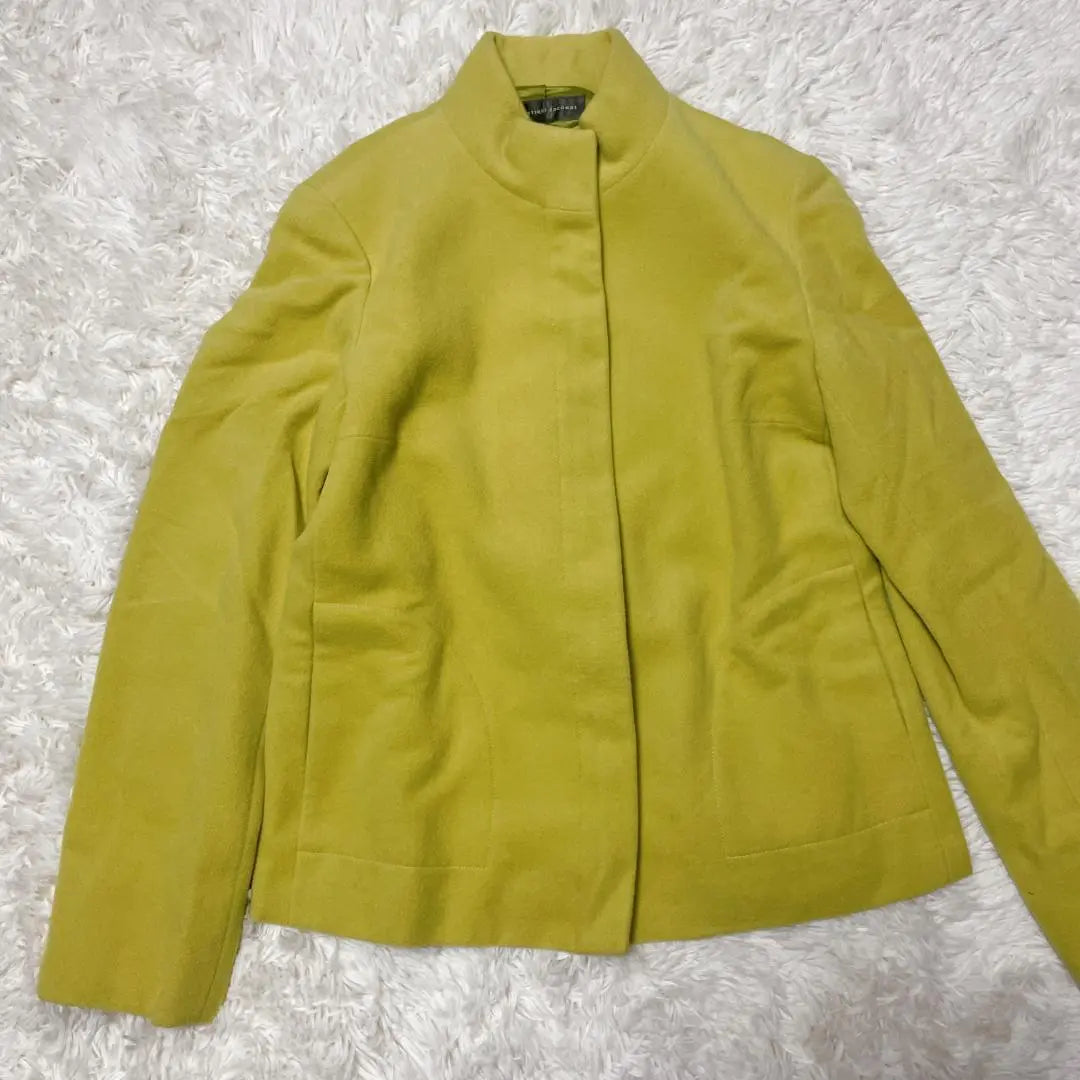 [Extremely beautiful] Boutique Gioconda High Neck Short Coat Angora Wool Yellow