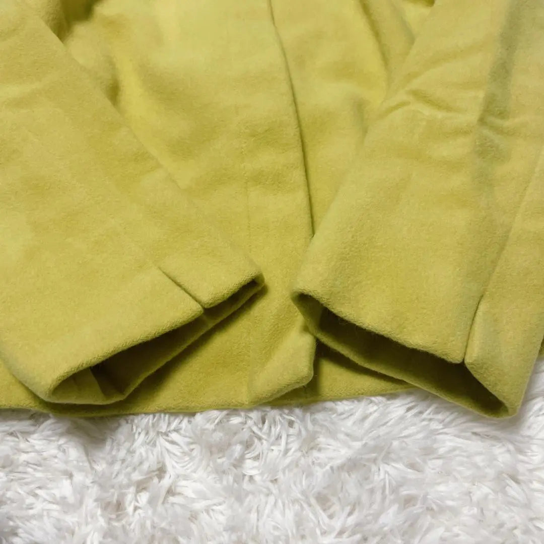 [Extremely beautiful] Boutique Gioconda High Neck Short Coat Angora Wool Yellow