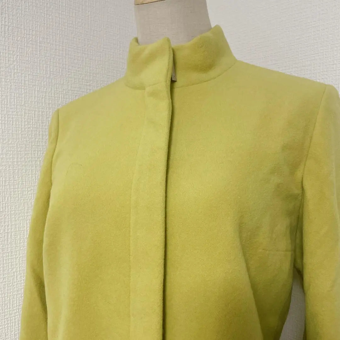 [Extremely beautiful] Boutique Gioconda High Neck Short Coat Angora Wool Yellow