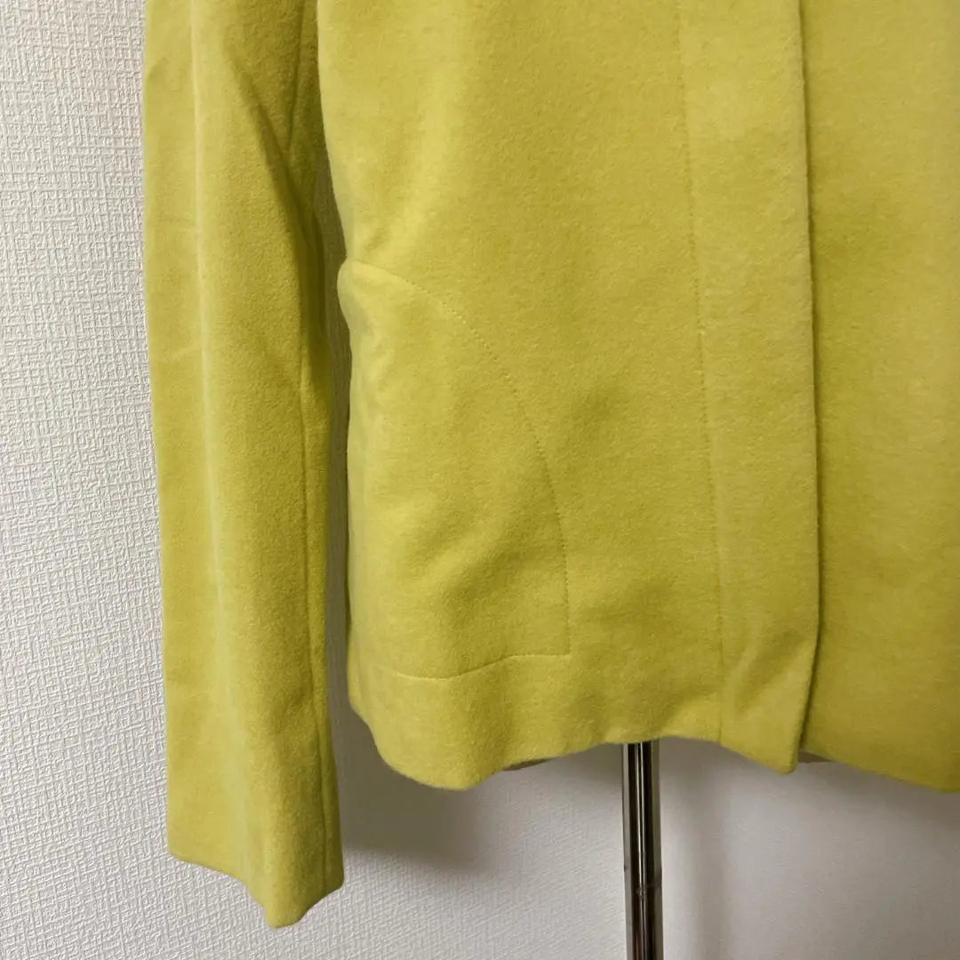 [Extremely beautiful] Boutique Gioconda High Neck Short Coat Angora Wool Yellow