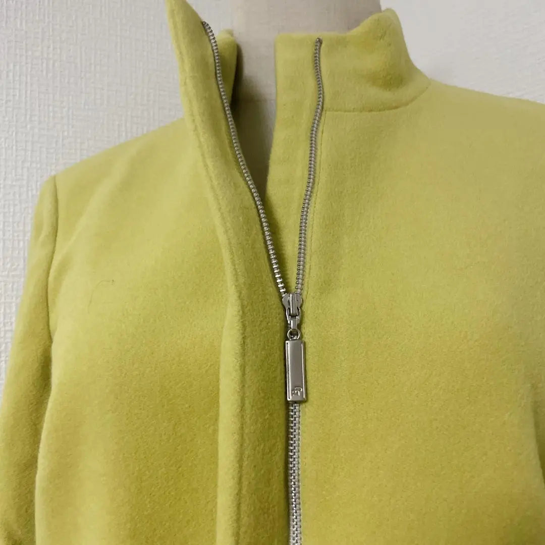 [Extremely beautiful] Boutique Gioconda High Neck Short Coat Angora Wool Yellow