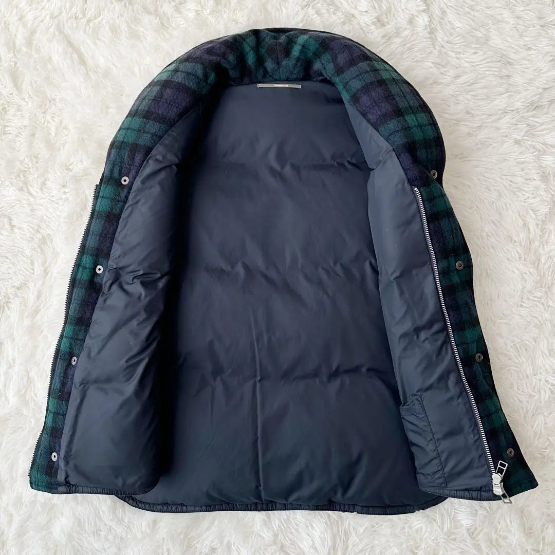 TOMORROWLAND Down Vest Tartan Check Green Size M