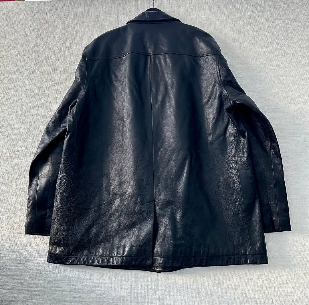 Super Special 90s Ralph Lauren Leather Car Coat L Black