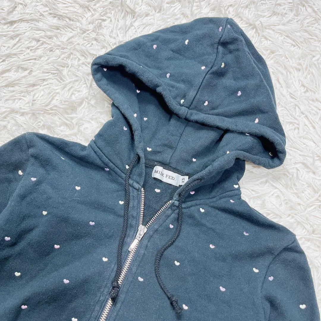 MILKFED Milk Fed Zip-up Hoodie All-over Pattern Heart Multicolor