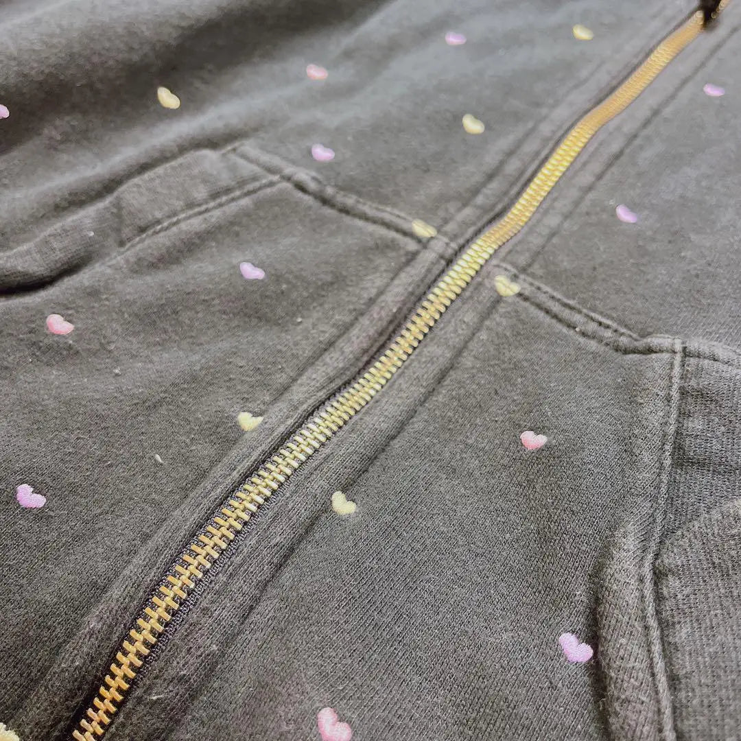 MILKFED Milk Fed Zip-up Hoodie All-over Pattern Heart Multicolor