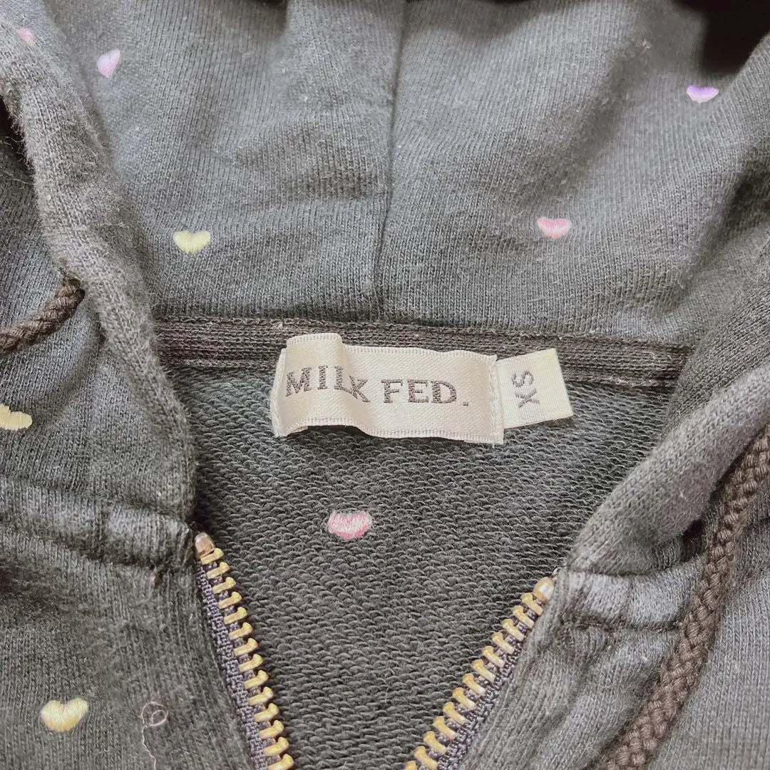 MILKFED Milk Fed Zip-up Hoodie All-over Pattern Heart Multicolor