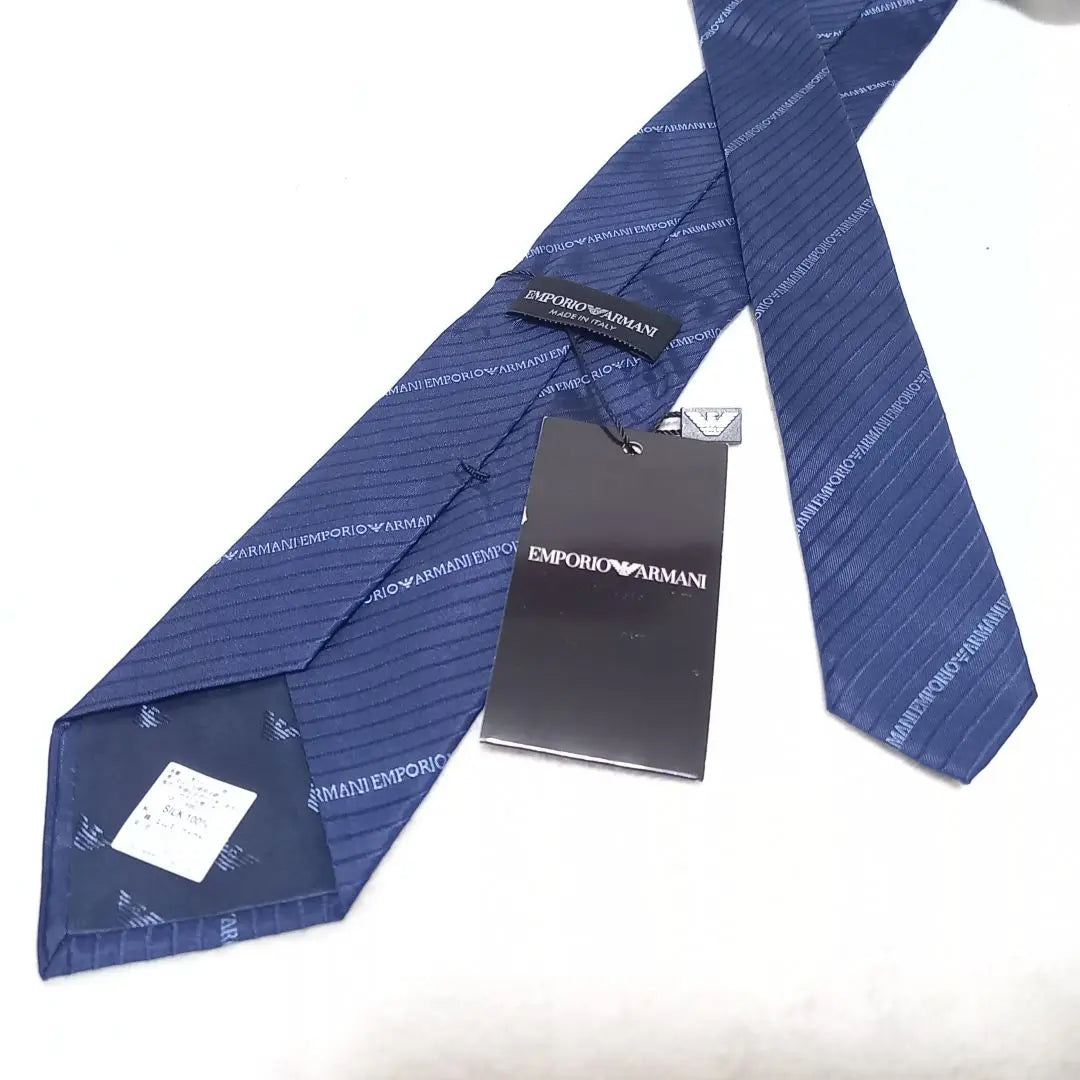 [New and unused tag included] Emporio Armani Jacquard Logo Tie Silk