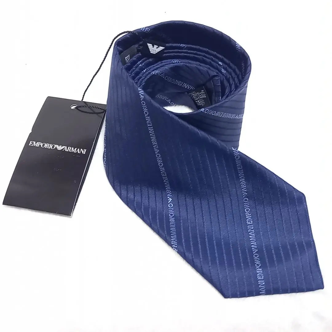 [New and unused tag included] Emporio Armani Jacquard Logo Tie Silk