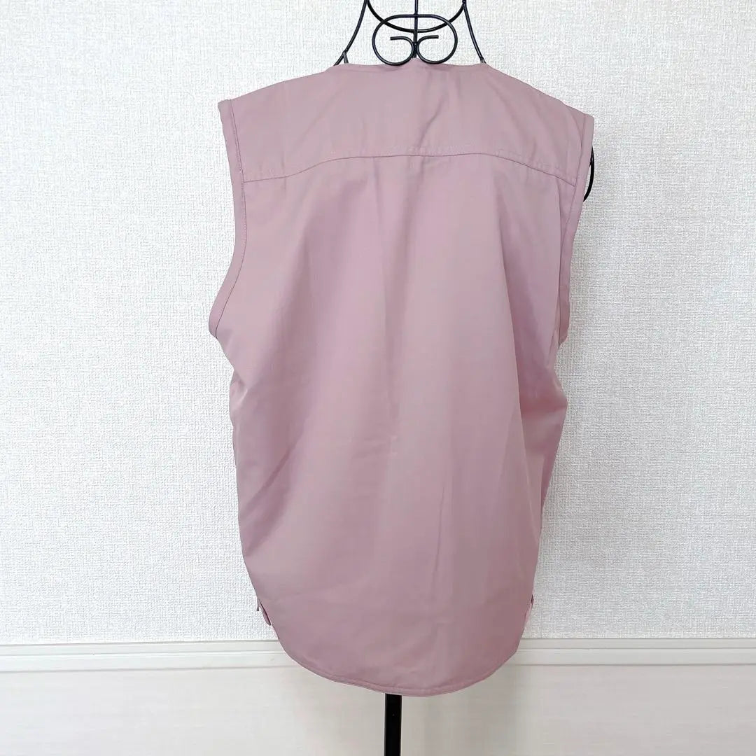 ♡Monsieur♡ Vest Waistcoat Showa Retro Multifunctional Pocket Mesh L Pink