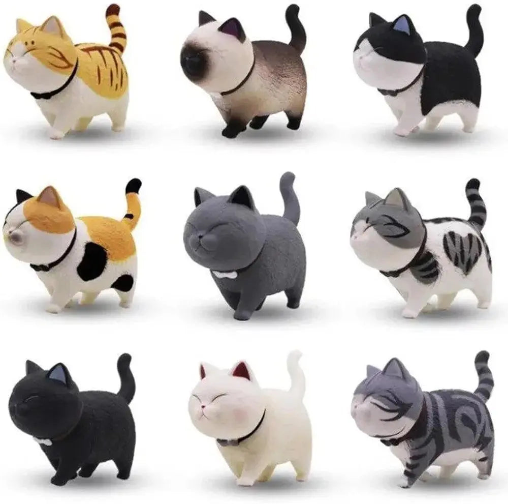 SALUDABLE Animal Figure Cat Capsule Toy Object Set of 9