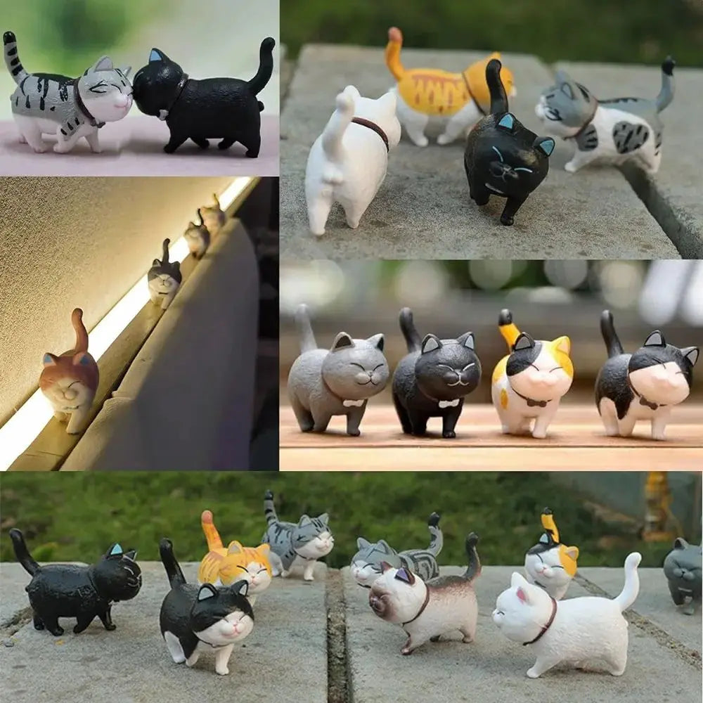 SALUDABLE Animal Figure Cat Capsule Toy Object Set of 9