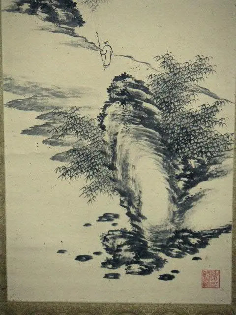 Hanging scroll, landscape painting, Nariki Hoshizu Hanging scroll, antiques