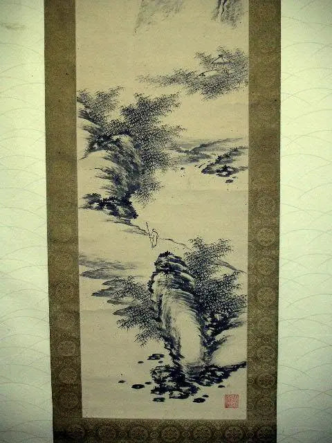 Hanging scroll, landscape painting, Nariki Hoshizu Hanging scroll, antiques