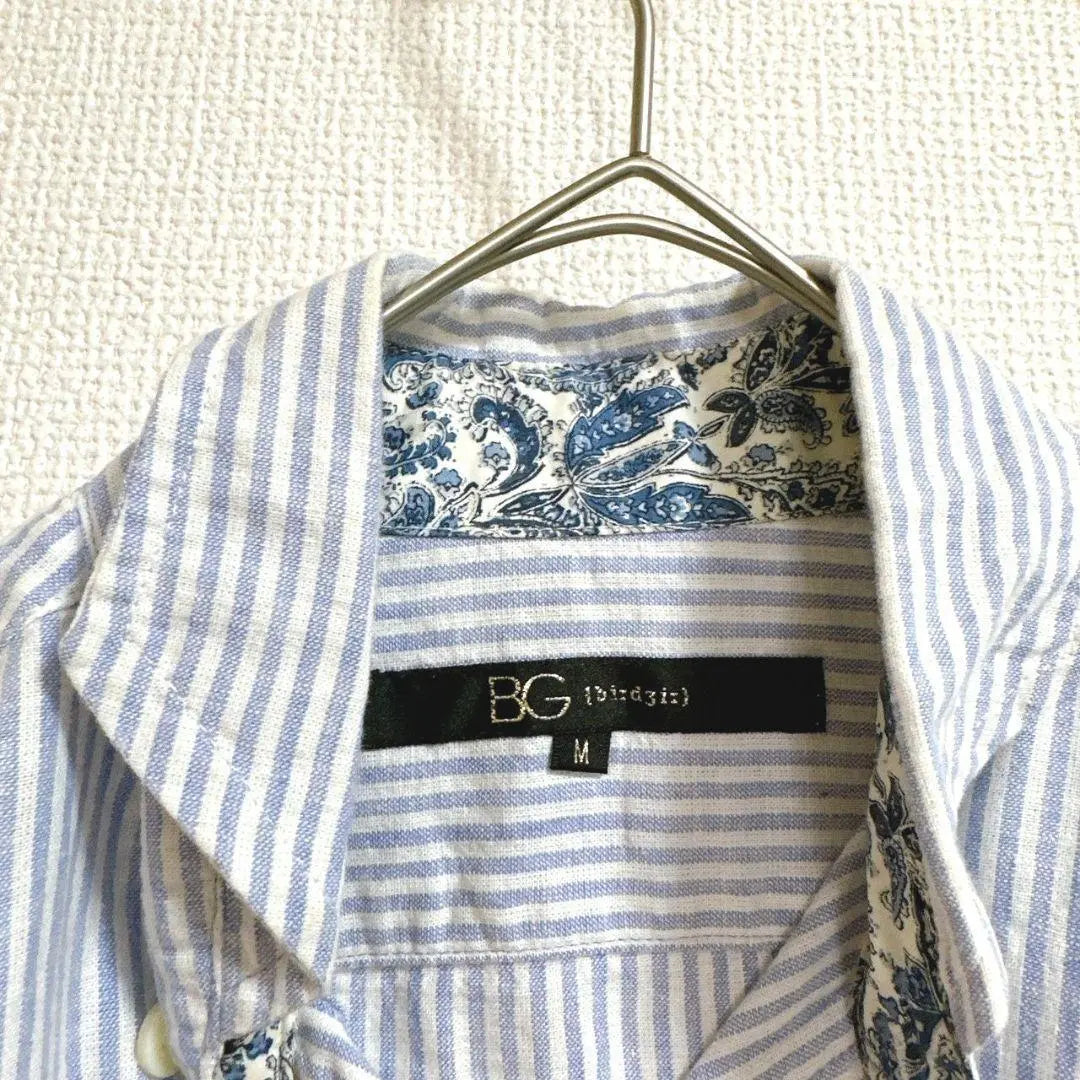 VG [M] Shirt, Dress Shirt, Striped Pattern, Paisley Pattern, Chest Pocket