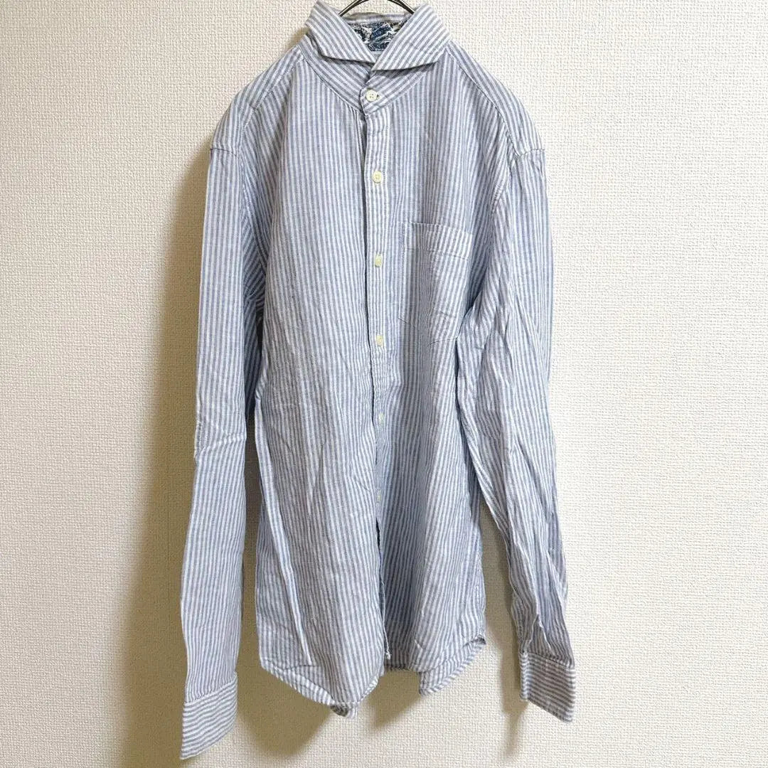 VG [M] Shirt, Dress Shirt, Striped Pattern, Paisley Pattern, Chest Pocket