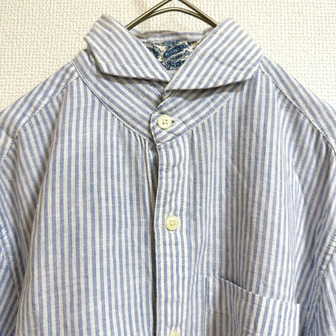 VG [M] Shirt, Dress Shirt, Striped Pattern, Paisley Pattern, Chest Pocket