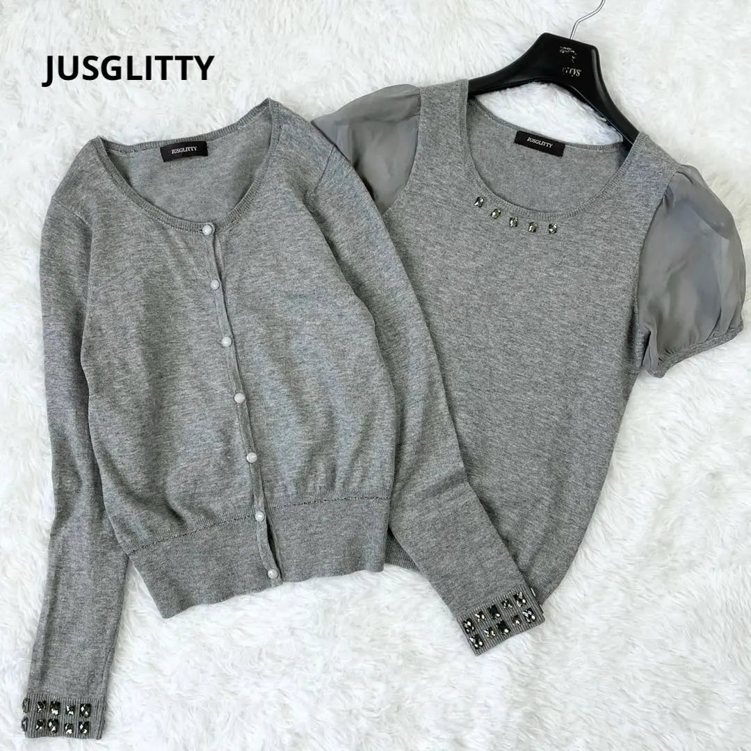 JUSGLITTY Ensemble Cardigan with Bijoux Angola Mix M