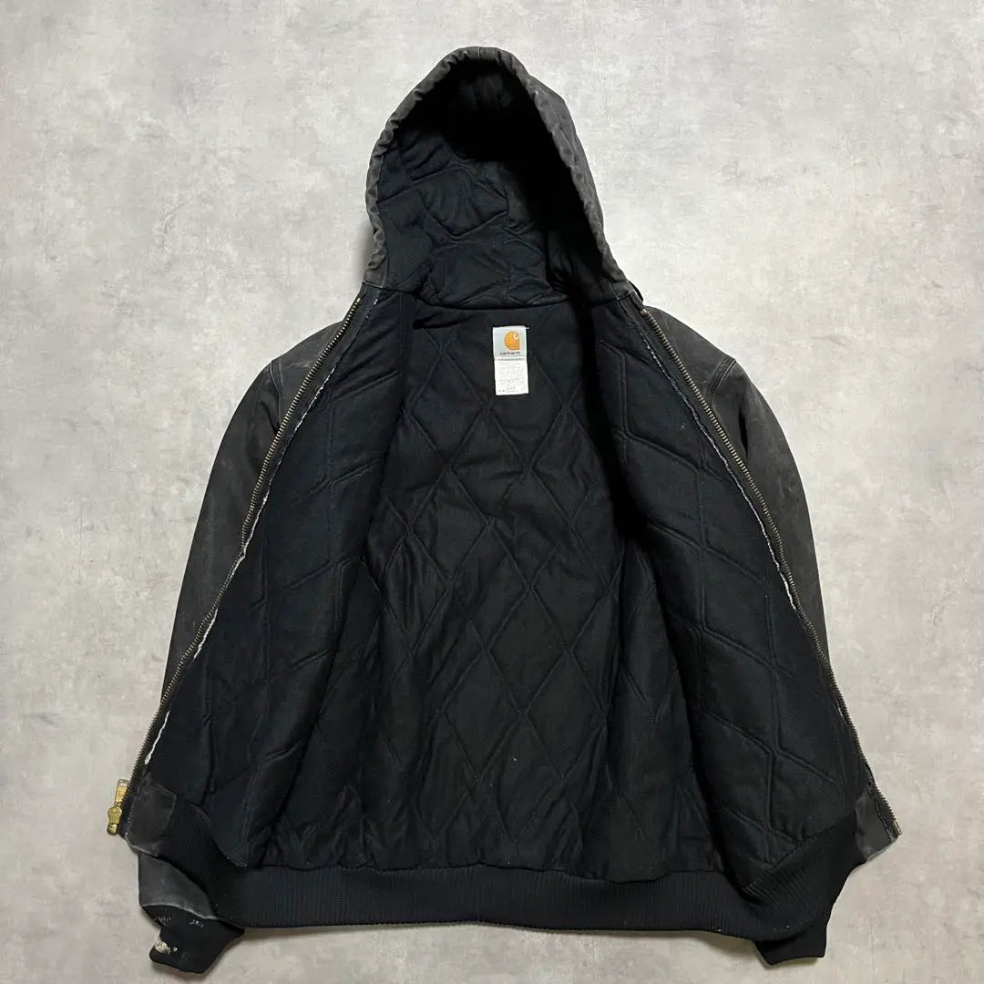 Superb ink black Carhartt J04 active jacket black paint Made in USA