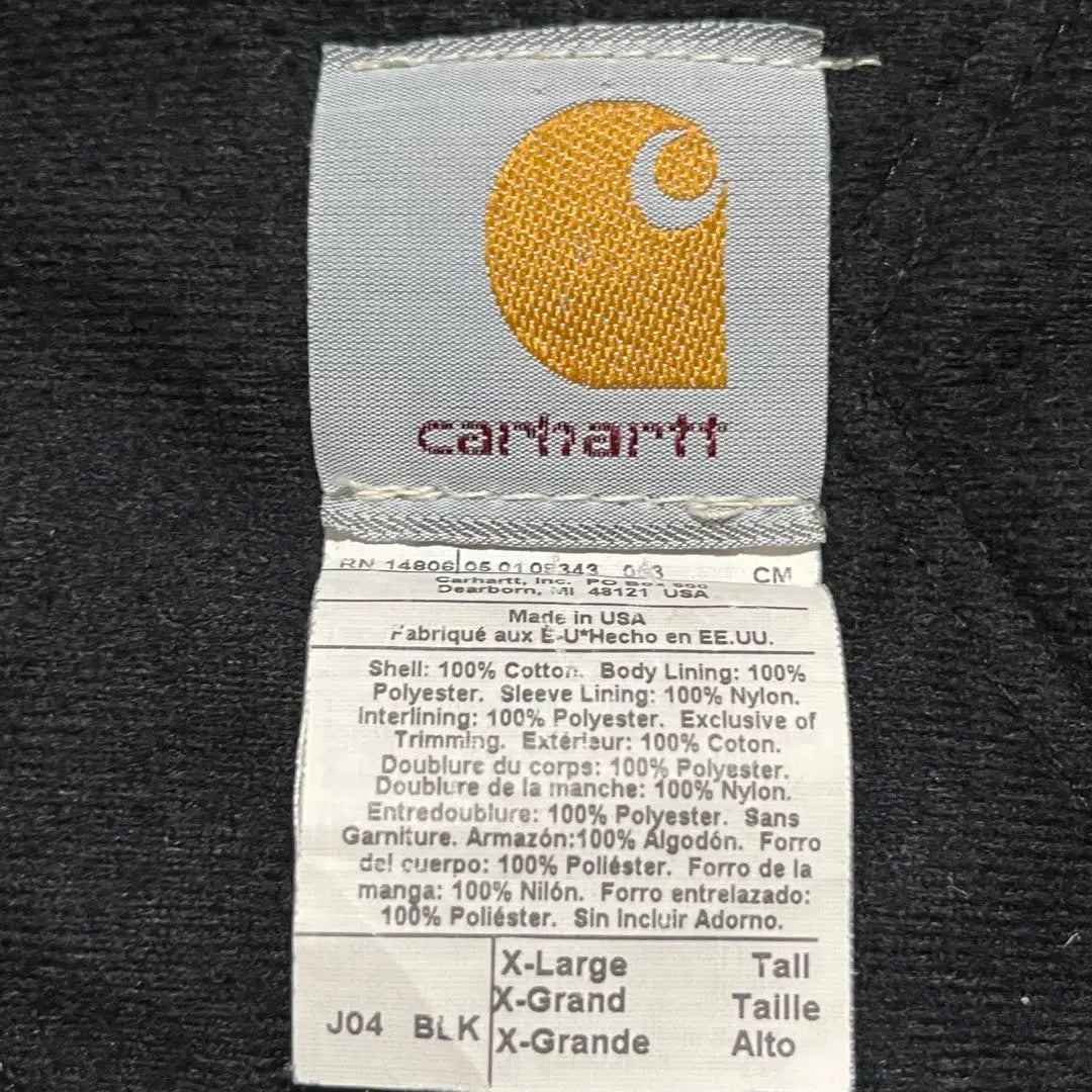 Chaqueta deportiva Carhartt J04 de color negro tinta, magnífica, fabricada en EE. UU.